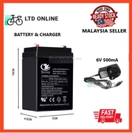 6V Rechargeable Battery 6v4.5Ah Battery Charger 6V 500mA