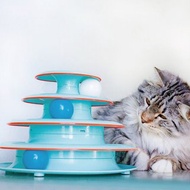 貓玩具 四層旋轉軌道球 逗貓互動