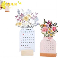 XIANS Countdown Calendars, Desk Calendar  Year Bloomy Flowers Desk Calendar, High Quality Vase Shaped Gift Office Desk Decor Desktop Flip Calendar Office