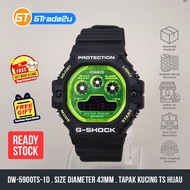 Original G Shock Men DW-5900TS-1D DW5900TS-1D DW-5900TS-1 Digital Tapak Kucing Hijau Watch Green Bla