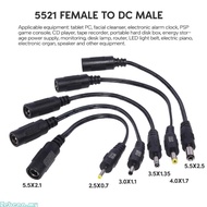 Zebeaa 5 5x2 1mm Female to 2 5x0 7mm 3 5x1 35mm 4 0x1 7mm Male Convenient Charge Cable 15cm 5 9inch 