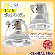 YLI 4" / 6" LED Recessed ES27 Fitting LED Downlight suits E27 LED Bulb Recessed Downlight Fitting Ce