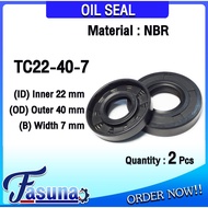 Oil Seal TC22-40-7 Rubber TC (NBR) Inner Hole 22 Outer Diameter 40 Thickness 7 Mm TC22x40x7 Mm.