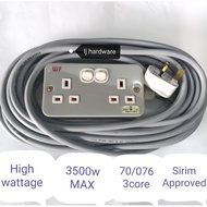 Heavy Duty Extension Double Trailing Socket 5M/10M