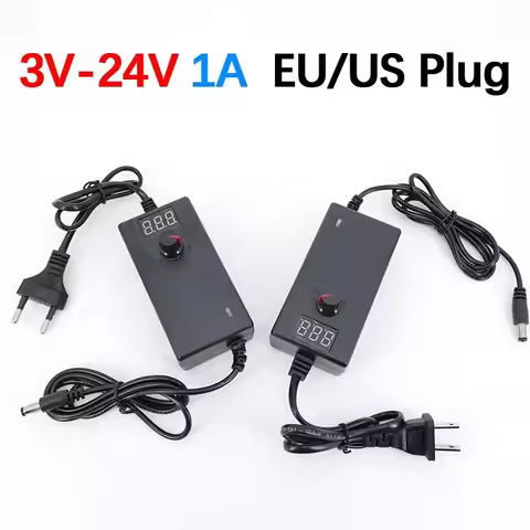 Adjustable AC 220V to DC 3V-24V 1A 1000ma Power Supply Charger Adapter Digital LED Screen Display Re