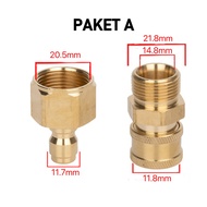 Quick release adaptor male jet cleaner 1/4" M22 - Sambungan 1/4 inch quick coupling M22 x 15mm