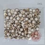18L Black Pearl Button - 18L Black Pearl Strip Mushroom Button (1.15cm) Gold - Black Rose Gold Pearl