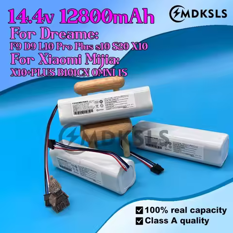 MDKSLS 2026 New 14.4V 12800mAh Li-ion BMS Battery for Dream F9/D9/L10 Pro Plus/S10/S20/X10/OMNI 15 R