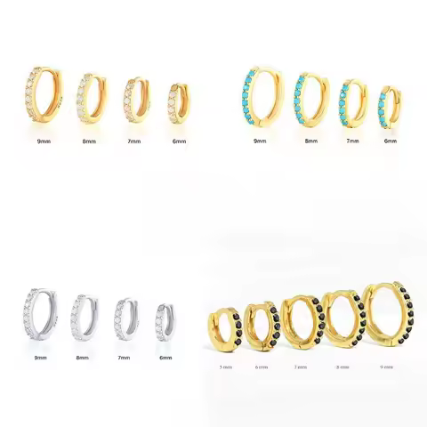 2pcs Stainless Steel 5mm 6mm 7mm 8mm 9mm Minimal Hoops Earrings for Women Huggie hoops mini Multicol