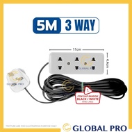 5 MTR 3 Way/4 Way 2-Pin Plug Socket Extension Plug Wayar Extension Multi Plug Extension Cord Plug So