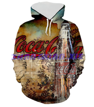（xzx  31th）  (ALL IN STOCK) Coca-Cola Red Beauty 3D Full Print Unisex Hooded Casual Long Sleeve Hooded Style 02