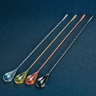 304 Stainless Steel Water Drop Bar Spoon Fine Thread Bar Spoon Cocktail Stirring Bar Bar High Polish