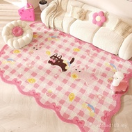 Dopamine Imitation Cashmere Room Living Room Decoration Pink Carpet Cartoon Cooling Carpet Girl Thic