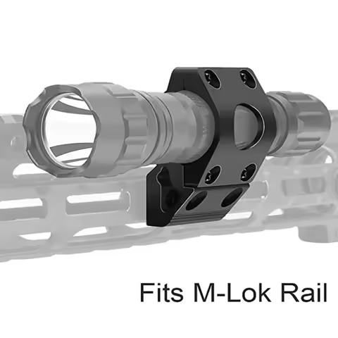 M-lok 45 Degree Offset Flashlight Mount Holder 25.4mm Optics Scope Laser Ring MLOCK Hunting Gun Ligh
