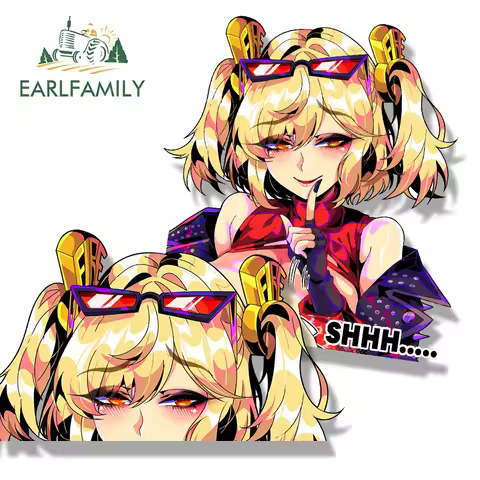 EARLFAMILY Shaking Burnice Fanart Car Sticker Zenless Zone Zero Bartender Waifu Decal Racing Graffit