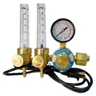 Double Flowmeter Carbon Dioxide Gas Regulator Co2 Reducer Brass Body CGA-580 Inlet 36V Welding Tool Set