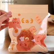 # gavin # 50/100 Pcs Cartoon Pattern Plastic Self-Adhesive Candy Bags Cookie Donut Bread Pastry Bag 
