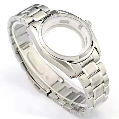 New 40mm Watch Case+strap Kits Fit 33.5mm Dial for SBGH368 NH35 Automatic Movement Strap Mod Parts N