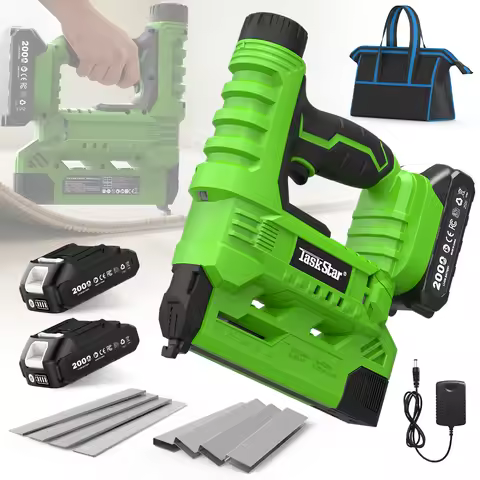 Taskstar 18 Gauge 2 in 1 Electric Nail Gun Cordless Stapler Framing Nailer Tacker Furniture Tool For