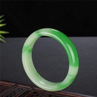 Genuine Natural White Green Jade Bangle Bracelet Hand-Carved Charm Jewelry Fashion Accessories Amule