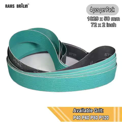 4 pieces 72x2 in. 577F Zirconia Abrasive Sanding Belts 1829x50mm P40 P60 P80 P120
