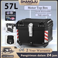 57L Alloy top box motorcycle trunk aluminum top trunk 45L liters Heavy duty hard plastic top box