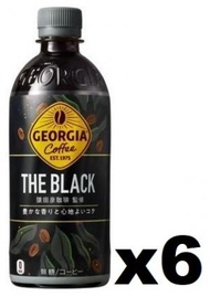 F17192_6 可口可樂 GEORGIA 猿田彥珈琲監修無糖黑咖啡 500ml x (6樽裝)