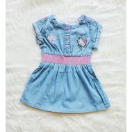 Children's Dress Kitty Soft Jeans Blue Denim Age 6 Months To 4 Years Code D0512