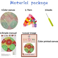 Shih Tzu DIY Latch Hook Kits Rug Color Printed Round Shape Crochet Yarn Embroidery Needlework Hook a