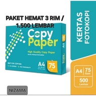 3 RIM Copy Paper A4 75 gsm, A4 75 gr Photocopy Paper, HVS A4 75 Grm Photocopy Copy
