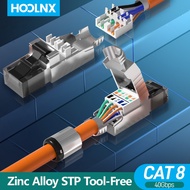 HOOLNX CAT8 RJ45 Connector, RJ45 Metal Tool-Free Easy Termination Modular Plug For 40Gbps S/FTP Shie