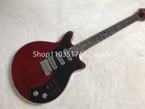 Brian May Electric Guitar, mahogany body, rosewood fingerboard, red, 3 Burns pickup, 6 strings, viol