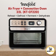 INNOFOOD Air Fryer Oven 22L KT-CF22D Double layer glass Convection Dehydrator Defrost Ferment (Improved Model)