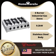Butterfly 6 Burner Industrial Gas Cooker B-6B / Gas Stove - Homehero2u