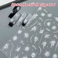 5D Pearl Embossed Flower Sticker | Nail sticker |