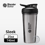 Blender Bottle Sleek按壓式不鏽鋼水壺/ 25oz/ 740ml/ 鈦灰銀