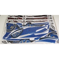 YAMAHA LC135 V2 V3 COVER SET STICKER STRIPE (6) BATIK WHITE / BLACK / BLUE / RED