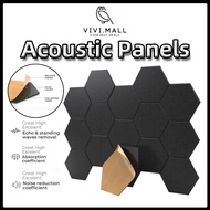Hexagonal Acoustic Panels Self-Adhesive, Soundproof Wall Panels for Echo Noise Reduction, Home Studi