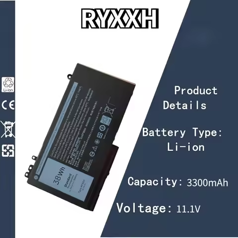11.1V 3300mAh RYXXH Laptop Battery for Dell Latitude 12 5000 E5450 E5550 E5250 3160 E5270 E5470 9P4D