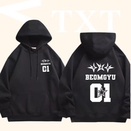 🌭 Txt Printed Cotton Hoodie Fans Support Sweatshirt Unisex Long Sleeve Casual Hooded Pullover Hoodie