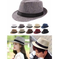 [Adults] Groomsmen Bruno Mars Europe Style Wedding Fedora Fabric Hat for Men Women Fedora Hat Cap Ha