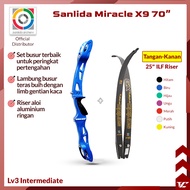 V Club Archery Sanlida Miracle X9 ILF Recurve Bow - 25" Riser - 70" Fiber Core Limbs - 16lbs-42lbs -