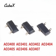 50Pcs Original AO3400 AO3401 AO3402 AO3404 AO3405 AO3406 AO3407  SOT-23 Package Low-Voltage MOSFET N