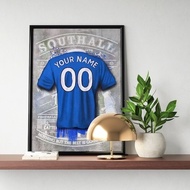 CUSTOM ️ Personalized Everton Shirt - EVE Team Home Jersey Poster with Name and Number Printed on De