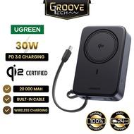 UGREEN 20000mAh Magnetic Wireless Powerbank Magsafe Qi2 15W Fast Charging PD 30W USB-C Type-C Built 