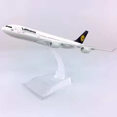Decorate Airplane 16cm for Lufthansa Airbus A340 Plane Model 1:400 Diecast Metal Alloy Aircraft Scal