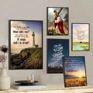 Christian Wall Psalm 121 Bible Verses Self-Adhesive Art Poster Waterproof Paper Sticker Wall Decor