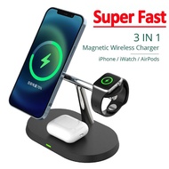 3 in 1 Magnetic Wireless Charger 15W Fast Charging Macsafe For iPhone 12 13 14 Pro Max Samsung Apple Watch Airpods Pro Station