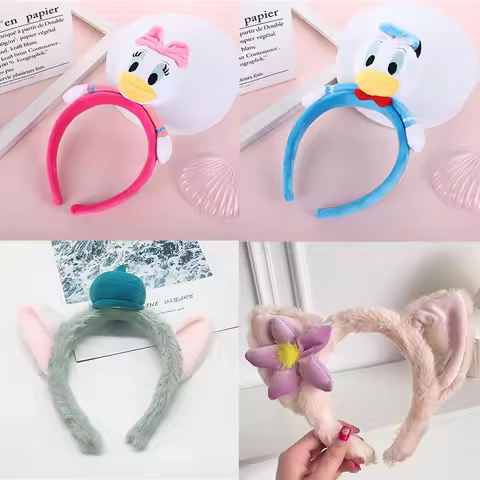 Disney Plush Fashion Donald Duck Ears Hairband Women Cute Daisy Mickey Headband Girl Soft LinaBell H