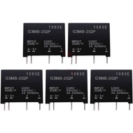 HiLetgo 5pcs Modul Relay Keadaan Pepejal G3MB-202P G3MB-202P G3MB 202P DC-AC PCB SSR Masuk 5V DC Kel